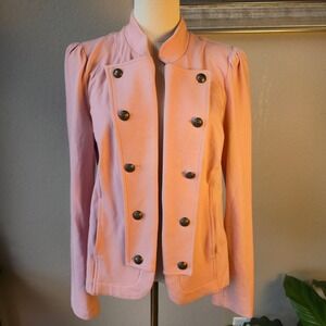 Tommy Hilfiger Jacket Women's M‎ Pink Military Style Blazer Career Casual